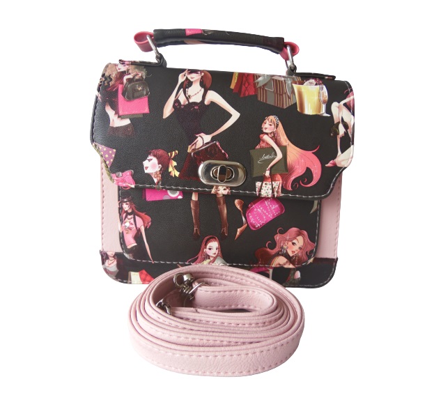 Bolso Pequeño Tipo Crossbody Calzado Guerreros Vr-101 ROSA X NEGRO